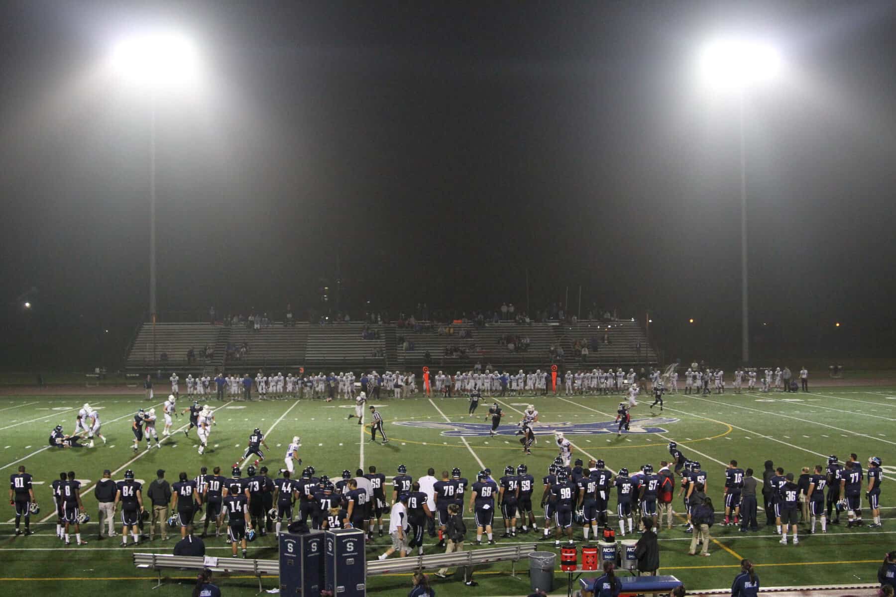 PHOTO COURTESY | Jake GrubmanA photo of Jess Dow Field during Owls Football’s lone night game of the season , a 44-0 loss to Assumption.