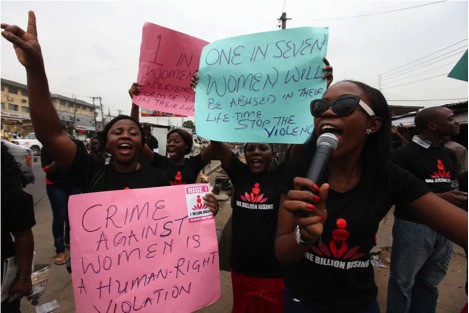 Photo Courtesy | new havenregister.comOne Billion Rising campaign held in Lagos, Nigeria on Feb. 14, Valentine’s Day. 