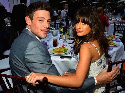 Cory Monteith, left, with girlfriend Lea Michele, right.