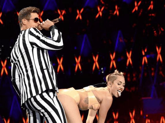 The infamous VMA performance featuring Robin Thicke and Miley Cyrus