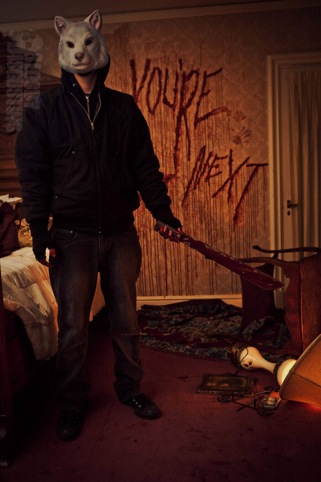 A still from the horror movie "You're Next"
