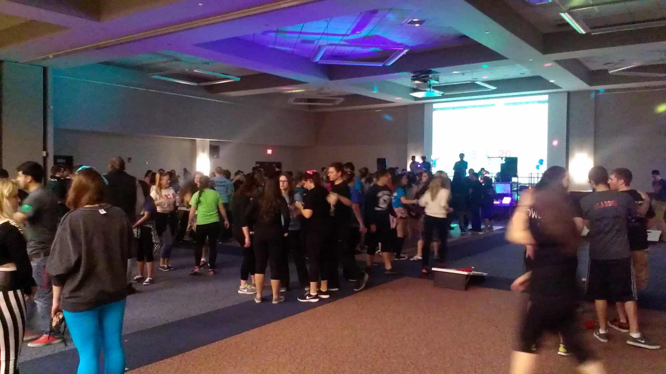 Students dance all night long for the children.