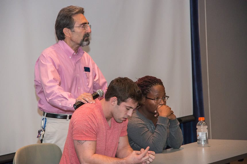 Jack Mordente moderated the panel discussion at a SCSU Office of Diversity and Equity event.
