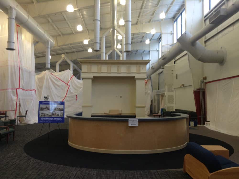 Although areas under renovation are currently closed off, students are able to see the progress. Photo Credit, Max Bickley