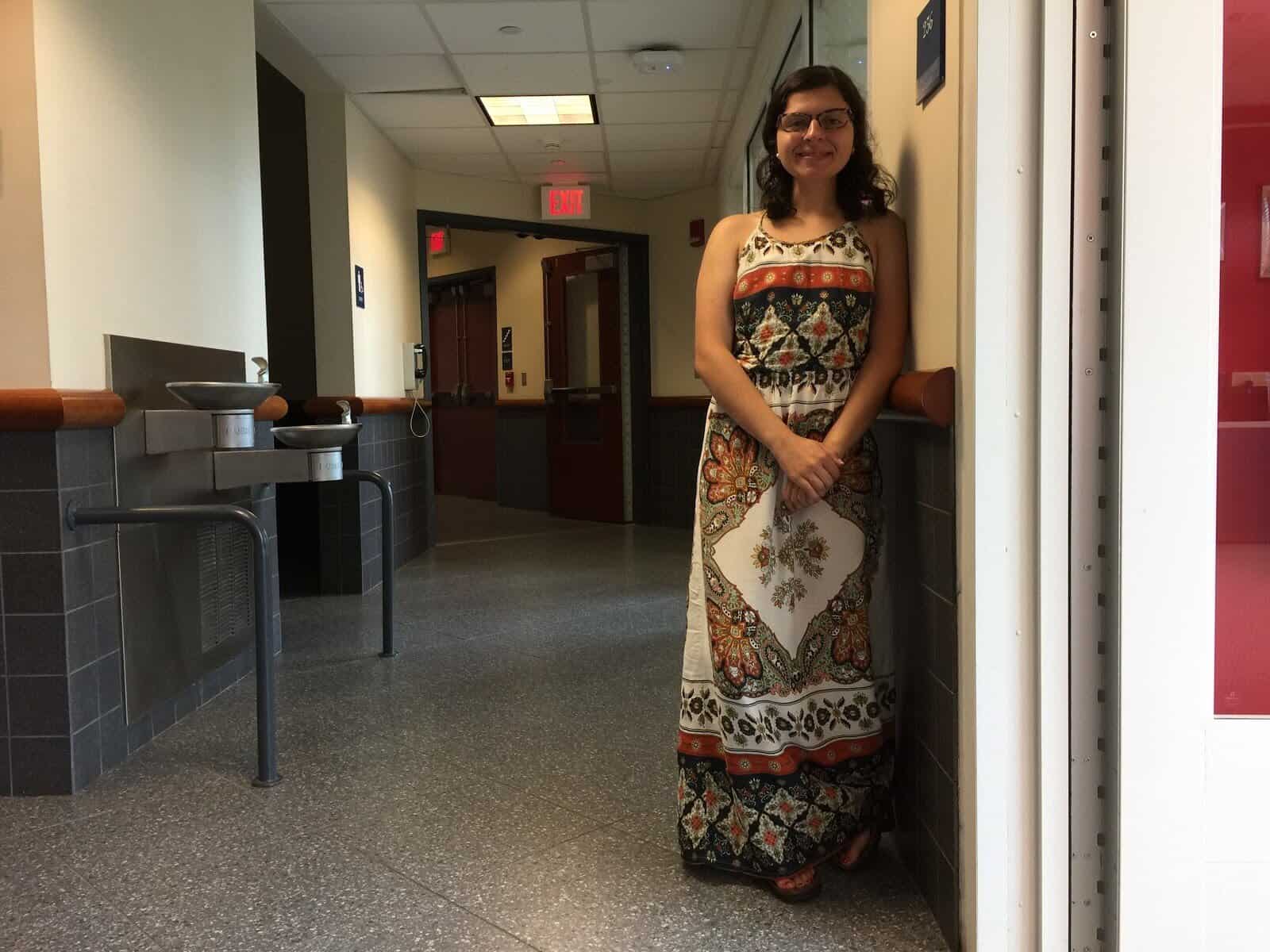 Lori Donovan, junior elementary education major, said that she likes wearing neutrals for the fall.